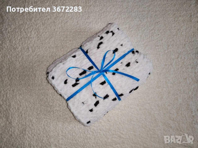 Ръчно плетено одеяло от мека прежда