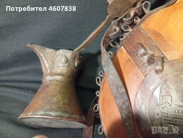 Джезве ковано и бъклица глинена, снимка 4 - Антикварни и старинни предмети - 52294357