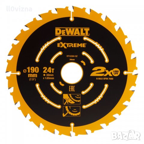 Циркулярен диск за рязане на дърво - 190х30х1.65 mm, z 24 / DEWALT , снимка 2 - Железария - 39381746