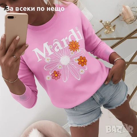 Дамска Памучна Блуза С Дълъг Ръкав - Налични Различни Цветове Код A839, снимка 6 - Блузи с дълъг ръкав и пуловери - 51389078