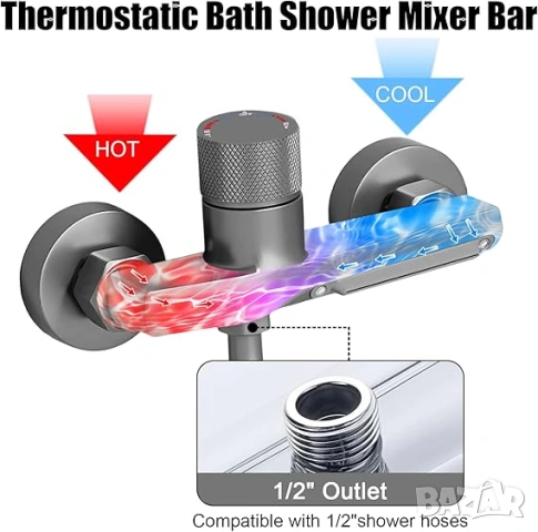 НОВ Термостатичен смесител за баня / вана , снимка 2 - Смесители - 53603138