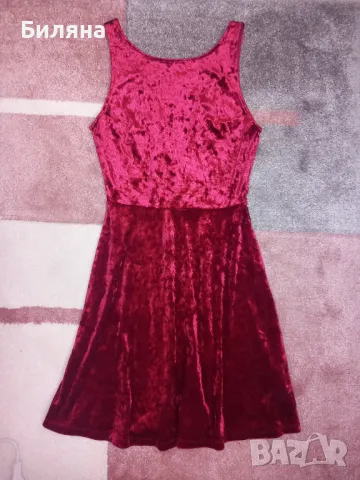 Рокля в цвят бордо, снимка 2 - Рокли - 48967093