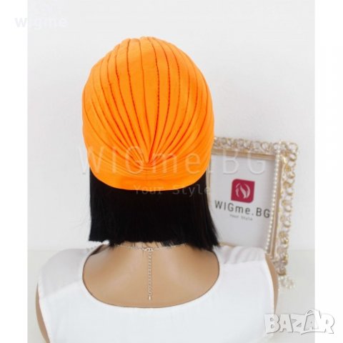 Тюрбан за коса едноцветен оранжев, снимка 3 - Аксесоари за коса - 33047176