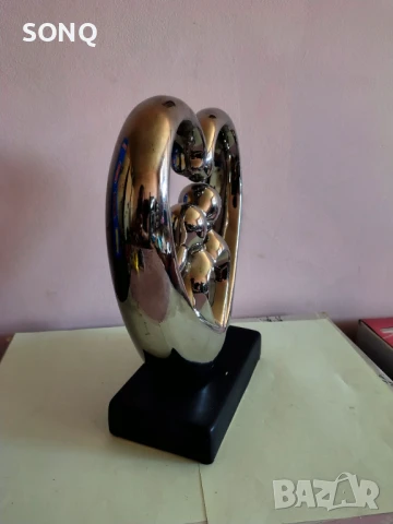 Прекрасна Немска Керамична Скулптура Сърце-Влюбени, снимка 4 - Антикварни и старинни предмети - 51155681