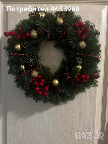 Коледен венец, изработен на ръка 🎄✨, снимка 2 - Декорация за дома - 52447985