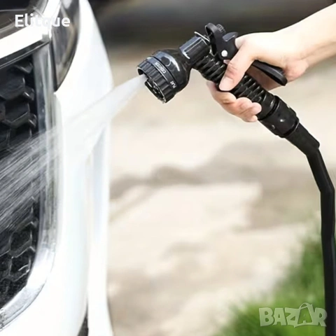 Гъвкав разтеглив градински маркуч 30м – Пълен комплект с пистолет (7 функции) и конектори, снимка 12 - Други инструменти - 53371303