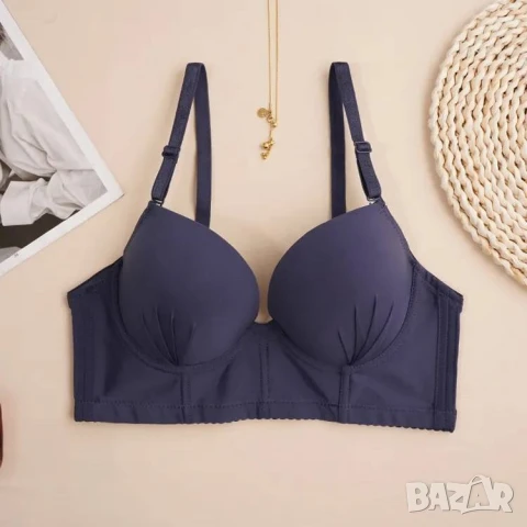 Оформящ дишащ сутиен в синьо и лилаво, снимка 2 - Бельо - 50761581