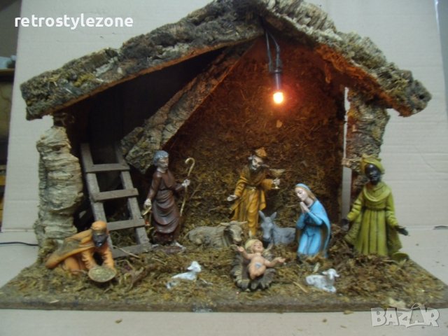 № 6692 стара декорация - Рождество   - дърво / синтетика   - размер 43 / 31 / 18 см , снимка 2 - Други ценни предмети - 39024175