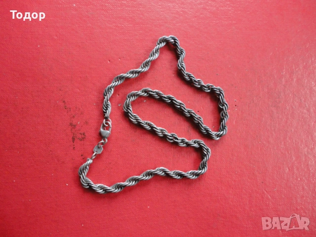 Сребърен синджир верижка верига 1, снимка 5 - Колиета, медальони, синджири - 53060962