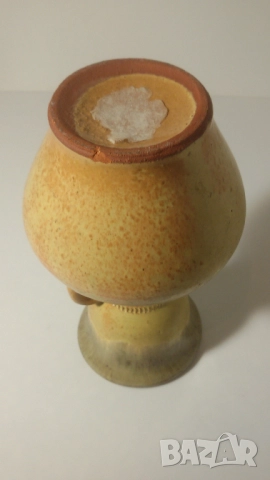 Ретро керамична ваза с дръжки, жълта, снимка 7 - Вази - 51598358