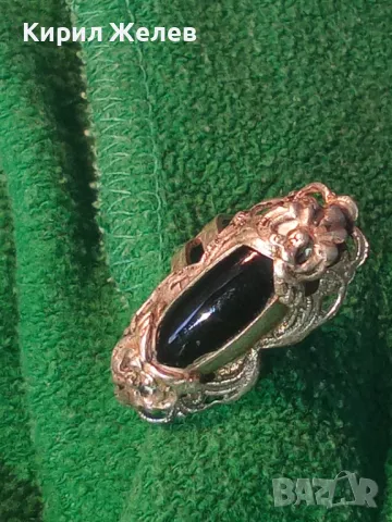 BERRAK 925 СТАР АрНУВО АМЕРИКАНСКИ СРЕБЪРЕН ПРЪСТЕН СРЕБРО 925 с ЧЕРЕН ОНИКС и НУЖДА от РЕМОНТ 46786, снимка 15 - Антикварни и старинни предмети - 46419937