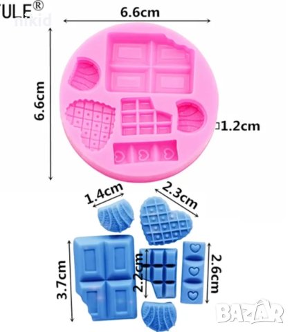 малки десерти шоколад бисквитка силиконов молд форма фондан декор украса , снимка 2 - Форми - 40589914