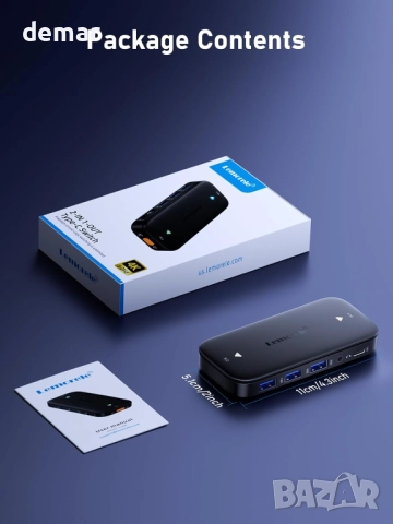 Lemorele KVM превключвател 2 компютъра 1 монитор [USB C вход] HDMI, снимка 8 - Кабели и адаптери - 51889999