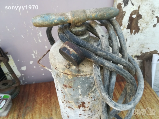 СТАРА ПОМПА С МАНОМЕТЪР И МАРКУЧ 191025, снимка 7 - Антикварни и старинни предмети - 52105519