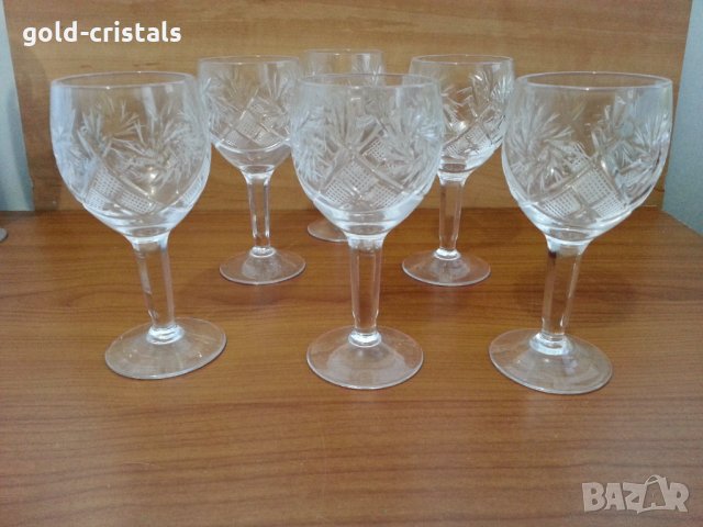  кристални чаши руски кристал богата гравюра, снимка 1 - Антикварни и старинни предмети - 32501004