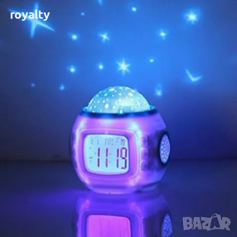 Будилник с прожекционна лампа – магията на звездното небе във вашата стая +музика, снимка 7 - Други стоки за дома - 49154096