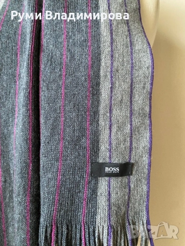 Мъжки, сив шал Hugo Boss , снимка 5 - Шалове - 52788766