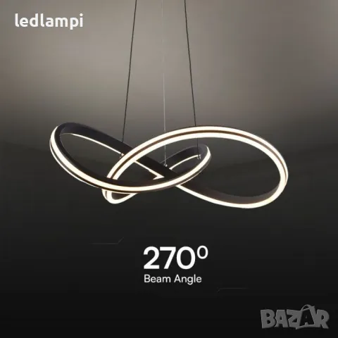 LED Полилей 40W Дизайн Черно Тяло 3в1, снимка 3 - Полилеи - 47306059