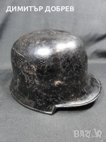 СТАРА НЕМСКА СТОМАНЕНА КАСКА М34 ПОЖАРНА СЛУЖБА ВСВ, снимка 3 - Антикварни и старинни предмети - 52815660