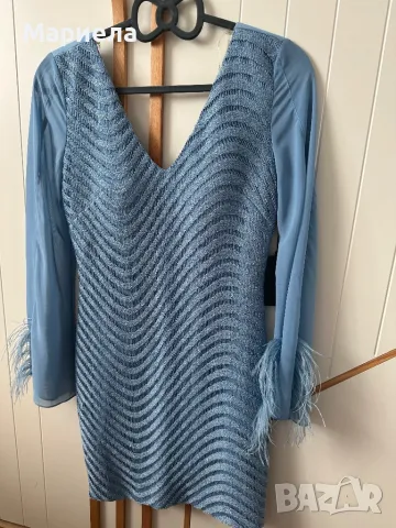 Коктейлна рокля синя НОВА S/M, снимка 4 - Рокли - 47291611