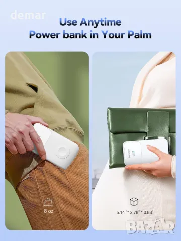 Външна батерия NEWDERY за Apple Watch, Вградени кабели, PD 20W (бяла, 10000 mAh), снимка 8 - Външни батерии - 49362309