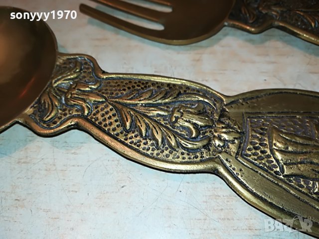 МЕД/МЕСИНГ-ЛЪЖИЦА И ВИЛИЦА ЗА КОЛЕКЦИЯ 0407221916, снимка 5 - Антикварни и старинни предмети - 37286806