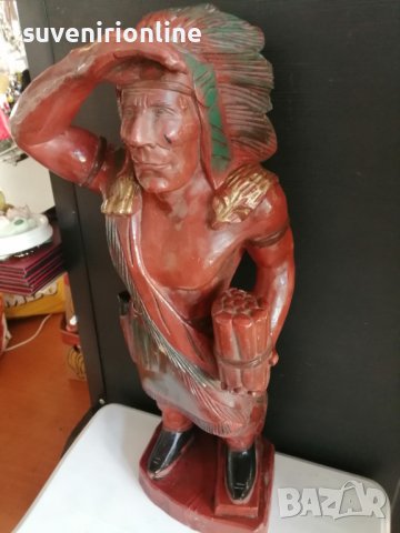 Стара статуетка индианец , снимка 3 - Статуетки - 40195546