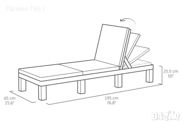 Шезлонг с възглавница Daytona Graphite, снимка 8 - Други - 48054277
