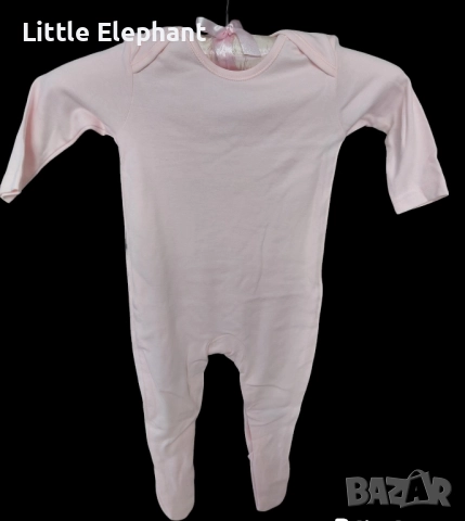 Цяла пижамка ромпърче за момиченце на 12-18 мес светло розова,Англия/нова