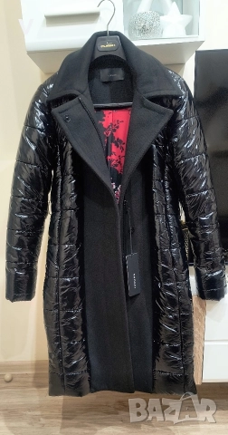 Дрехи Junona Юнона черен блестящ кроп топ бюстие с паднали рамена лачено яке кожен клин , снимка 8 - Корсети, бюстиета, топове - 52467436