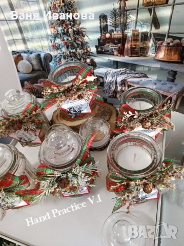 Коледен буркан свещ, снимка 4 - Буркани, бутилки и капачки - 38306208