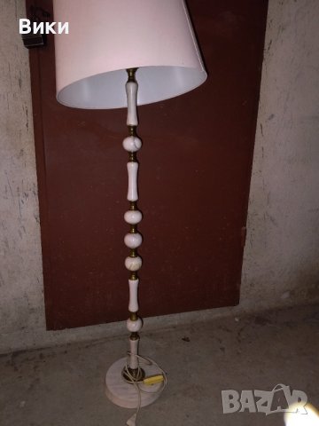 Голям стар мраморен лампион - нощна лампа - 150см / 1980 г , снимка 2 - Антикварни и старинни предмети - 43686835