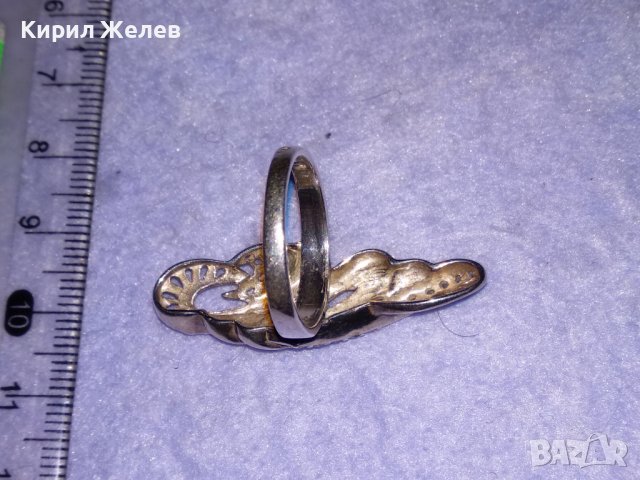 ЕЛЕГАНТЕН МОДЕН ПОЗЛАТЕН СРЕБЪРЕН ПРЪСТЕН СРЕБРО 925 с ФАСЕТИРАНИ ЦИРКОНИ ДИЗАЙНЕРСКО АРТ БИЖУ 34368, снимка 12 - Пръстени - 39507400