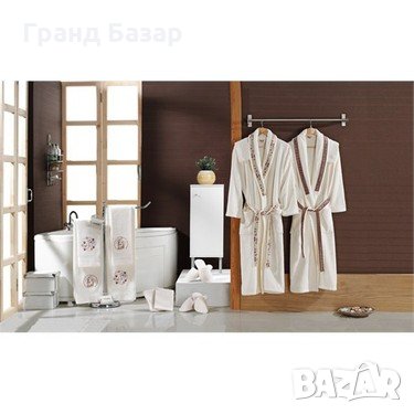 Комплект халати за баня 16 части 100% памук, снимка 4 - Комплекти - 32794890