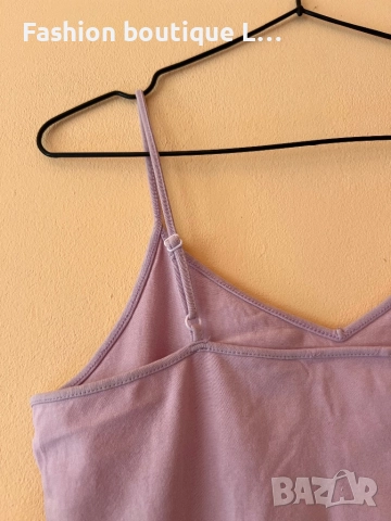 Памучен потник в светло лилав цвят с регулиращи се презрамки 💜, снимка 4 - Потници - 51758704