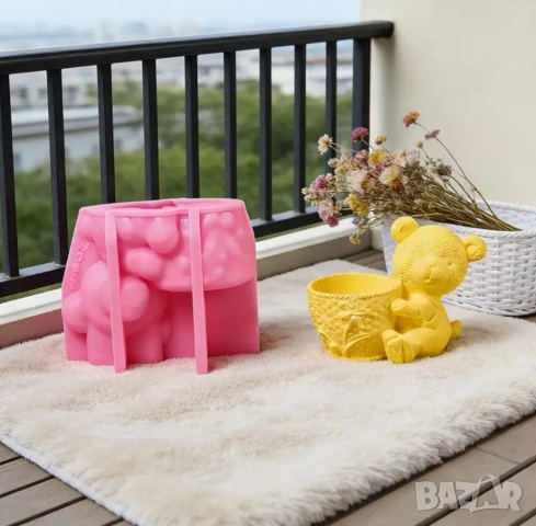 Молд кашпа мече с кошница , снимка 10 - Форми - 53535446