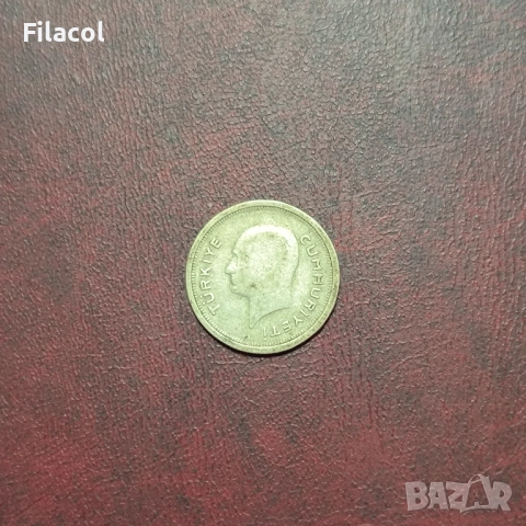 Турция 25 куруша 1936 година, снимка 2 - Нумизматика и бонистика - 52934067