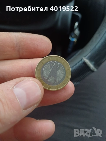 Монета 1 евро от 2002г