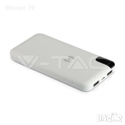 Външна Батерия Безжично Зареждане Дисплей Бял цвят V-TAC - 8000 mAh , снимка 4 - Оригинални батерии - 40335840