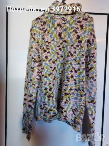Плетен пуловер с поло яка, снимка 3 - Блузи с дълъг ръкав и пуловери - 44082650