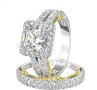 SweetJewКомплект сребърни сватбени пръстени за жени с кубичен цирконий, снимка 1