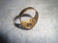 СТАРИНЕН МЕСИНГОВ АЖУРЕН МАЙСТОРСКИ СКЪПОЦЕНЕН ПРЪСТЕН с ГОЛЯМ ЮВЕЛИРНО ФАСЕТИРАН ГРАНАТ 27156, снимка 8