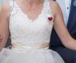 Сватбена/Булчинска рокля.Luxuary fashion-шампанско. Многопластова, страничен цип, елегантна бродерия, снимка 2