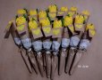 Жълти Лалета Ръчна Изработка Текстилни Лалета Лалета от Плат Цветя за осми март