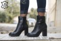 Боти на ток - черна ЕСТЕСТВЕНА кожа - 963, снимка 2