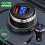 Бързо зарядно за кола, 1 x USB QC 3.0, 1 x USB C, 1 x кабел Type-C, QC 3.0, снимка 3