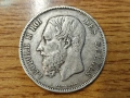 Белгия 5 франка 1870 СРЕБРО, снимка 1
