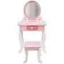 Детска тоалетка с огледало, чекмедже и табуретка, снимка 2