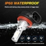 Нови H11 LED крушки фарове 80W 6000K супер бяла светлина IP68 2 броя, снимка 4