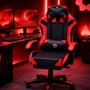 Ергономичен геймърски стол с масаж и поставка, снимка 4
